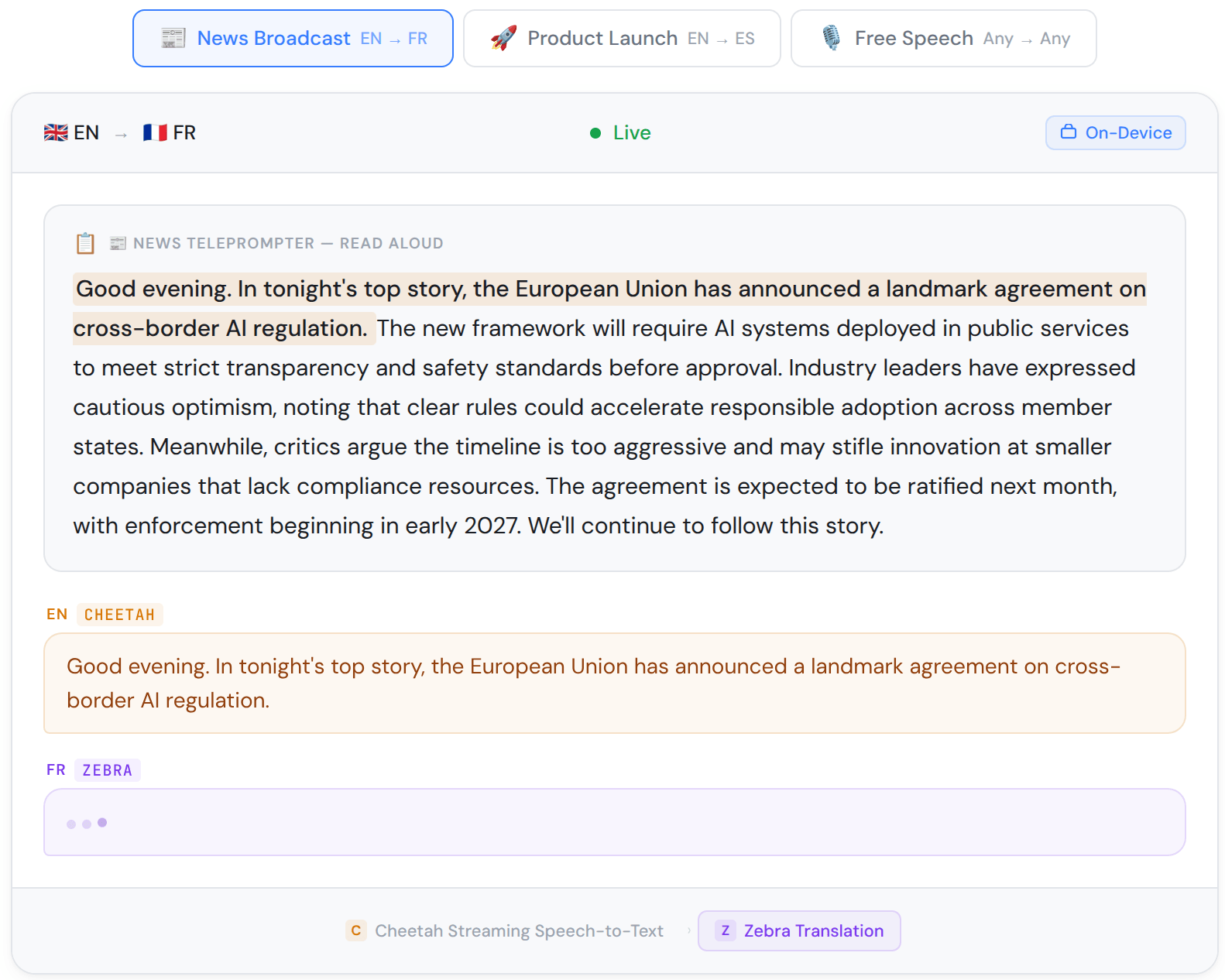 Live Captioning and Translation