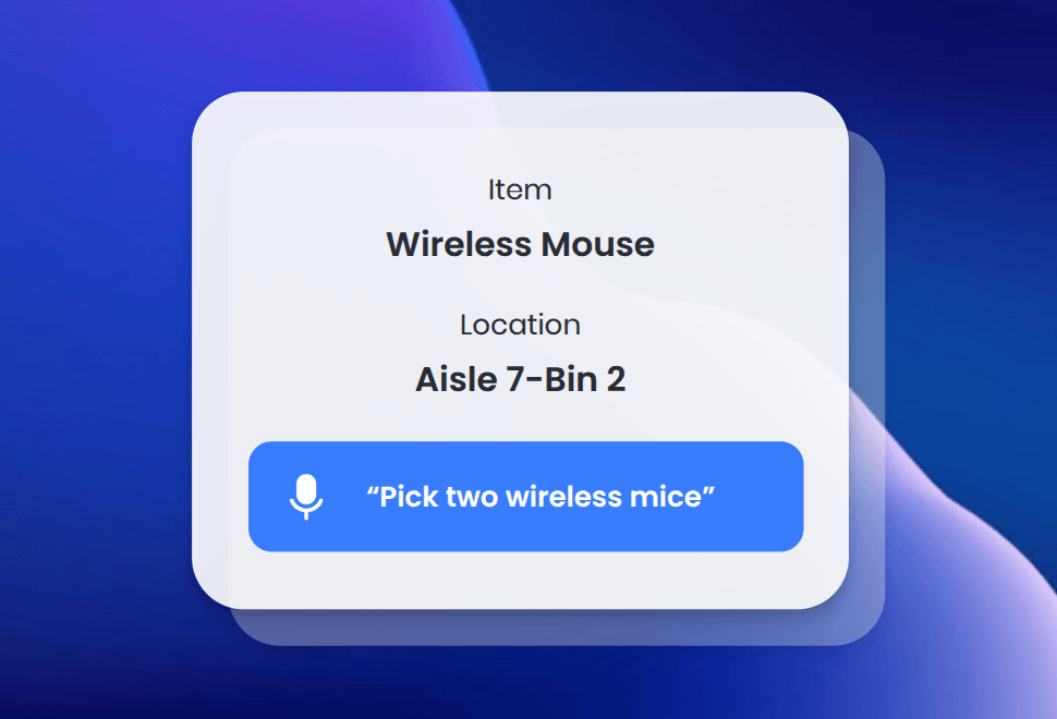 Pick-to-Voice in Warehouses