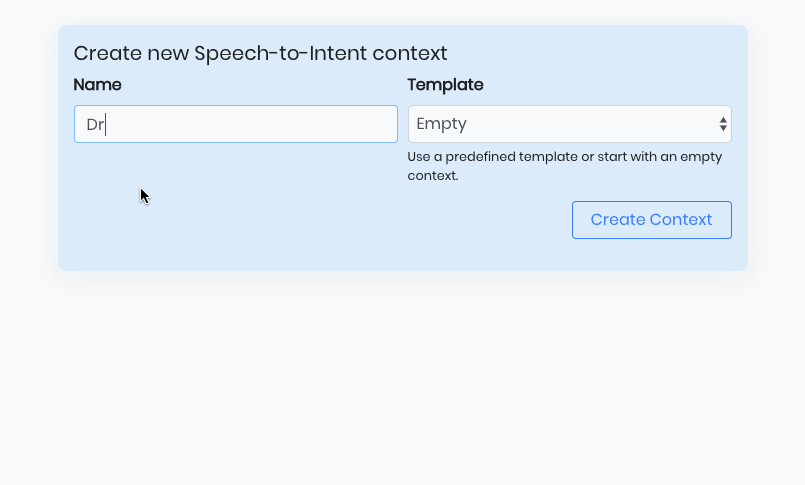 Creating a new Speech-to-Intent context for the Drive Thru