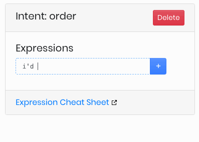 Adding an expression to the 'order' intent